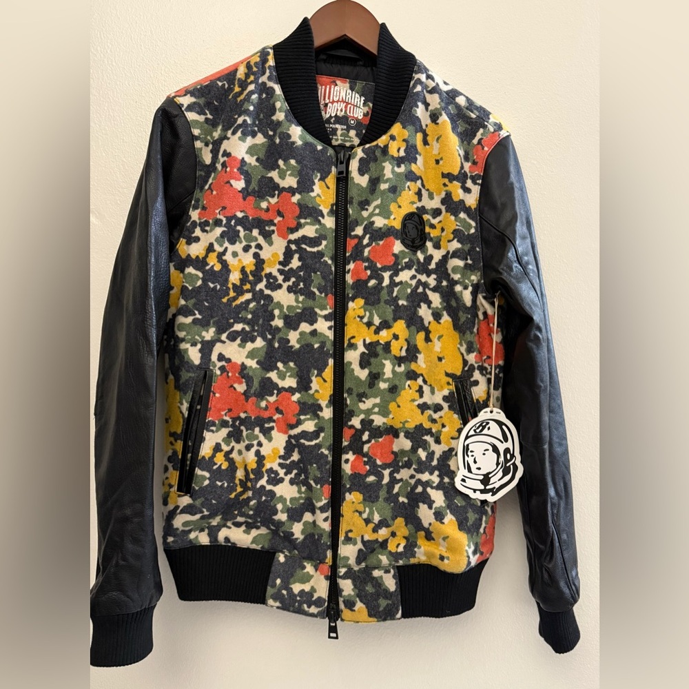 NWT Billionaire Boys‎ Club Camo Print Bomber Wool Jacket Size M